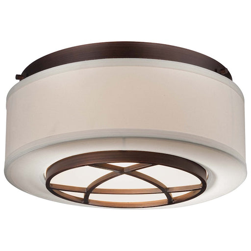 Minka Lavery City Club 15in 2-Light Flush Mount | Transitional Dark Brushed Bronze | Hallway & Bedroom | 15 x 6 in | Model 4952-267B