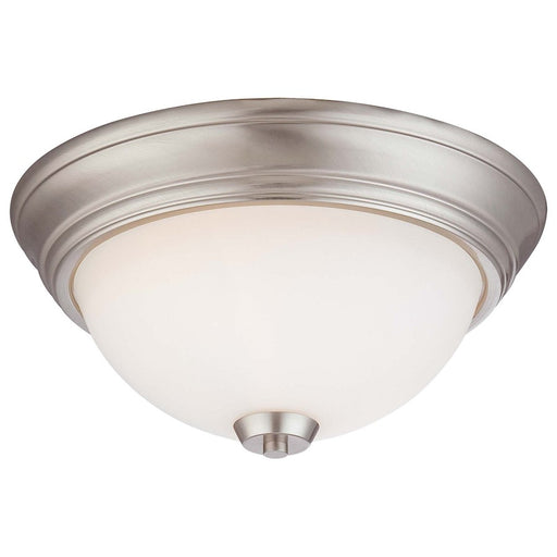 Minka Lavery Overland Park 13in 2-Light Flush Mount | Brushed Nickel Transitional | Hallway & Bedroom | 13 x 6 in | Model 4960-84