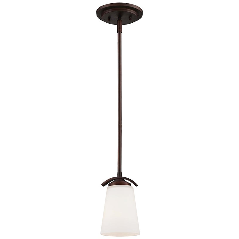 Minka Lavery Overland Park 8in 1-Light Mini Pendant | Transitional Vintage Bronze Finish | Kitchen Island & Breakfast Nook | Model 4961-284