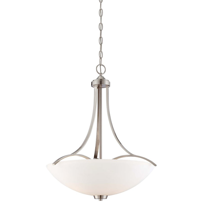 Minka Lavery Overland Park 22in 3-Light Pendant | Transitional Brushed Nickel | Kitchen Island & Dining Room | 22 x 22 x 26 in | Model 4964-84