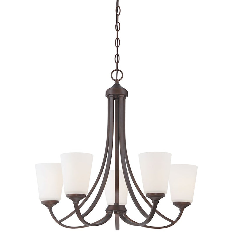 Minka Lavery Overland Park 26in 5-Light Chandelier | Transitional Vintage Bronze | Dining Room & Living Room | 26 x 26 x 25 in | Model 4965-284