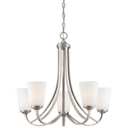 Minka Lavery Overland Park 26in 5-Light Chandelier | Transitional Brushed Nickel | Dining Room & Living Room | 26 x 26 x 25 in | Model 4965-84