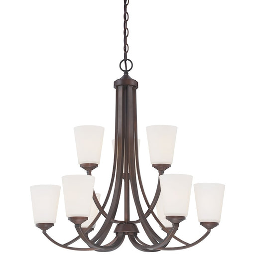 Minka Lavery Overland Park 30in 9-Light Chandelier | Transitional Vintage Bronze | Dining Room & Living Room | 30 x 30 x 29 in | Model 4969-284