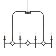 Minka Lavery Muncie 36in 4-Light Island Light | Industrial Coal Steel and Clear Glass | Kitchen Island & Dining Room | 36 x 26 in | Model 5037-66A