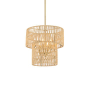 Minka Lavery Bungalow Heaven 26in 5-Light Flush Mount | Coastal Soft Brass and Papyrus Rope | Entryway & Covered Patio | 26 x 17 in | Model 5042-695