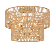 Minka Lavery Bungalow Heaven 20in 5-Light Flush Mount | Soft Brass and Papyrus Rope | Hallway & Bedroom Ceiling Light | 20 x 14 in | Model 5043-695