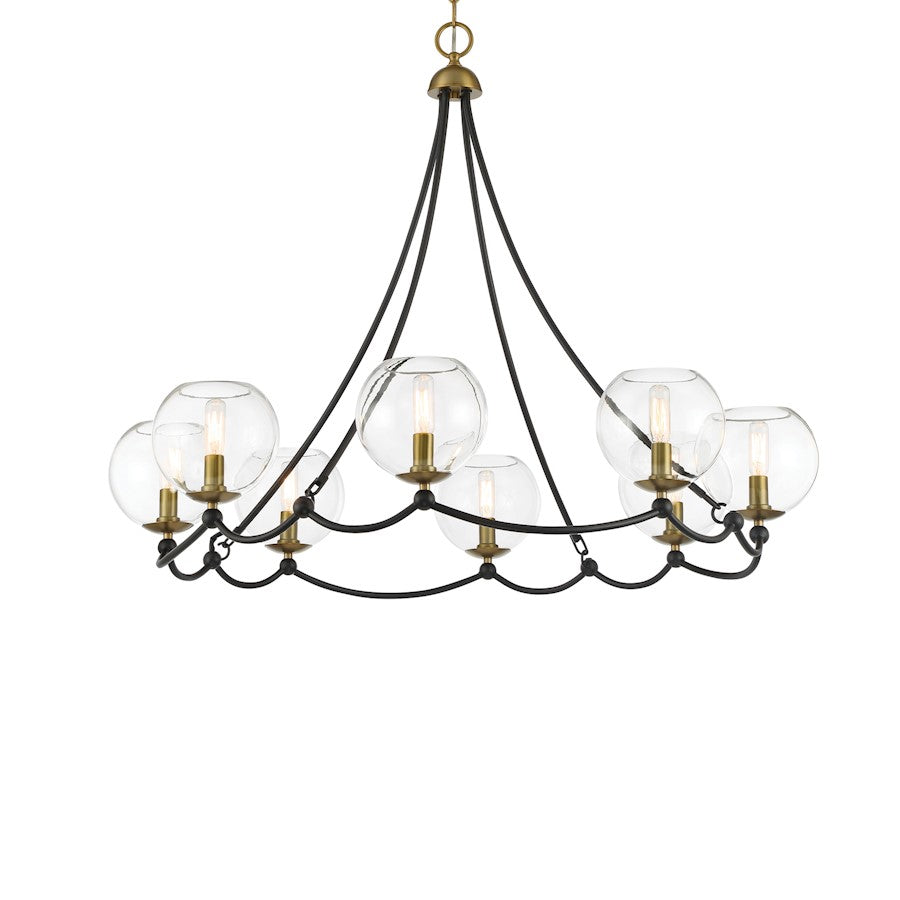 Minka Lavery Kearney Park 8 Light Chandelier, Coal/Soft Brass/Clear - 5067-726