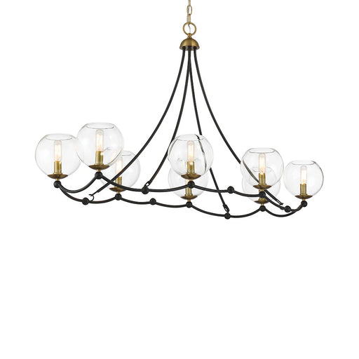 Minka Lavery Kearney Park 8 Light Island Light, Coal/Soft Brass/Clear - 5068-726