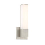Minka Lavery Vantage 5in 1-Light LED Wall Sconce | Modern Brushed Nickel and White PC Lens | Bathroom & Hallway Accent | 5 x 14 in | Model 5072-84-L