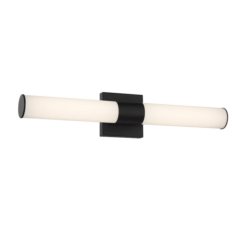 Minka Lavery Vantage 24in 1-Light LED Wall Sconce | Contemporary Coal and White PC Lens | Bathroom & Hallway Accent Light | Model 5073-66A-L