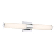 Minka Lavery Vantage 24in 1-Light LED Wall Sconce | Contemporary Chrome and White | Bathroom & Hallway | 24 x 5 in | Model 5073-77-L