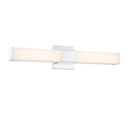 Minka Lavery Vantage 24in 1-Light Wall Sconce | Modern Chrome Steel and White PC Lens | Bathroom & Hallway Accent | 2243 Lumens | Model 5074-77-L