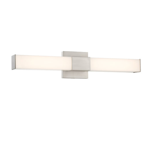 Minka Lavery Vantage LED Square 24in Wall Sconce | Modern Brushed Nickel Steel and White PC Lens | Bathroom & Hallway | Model 5074-84-L