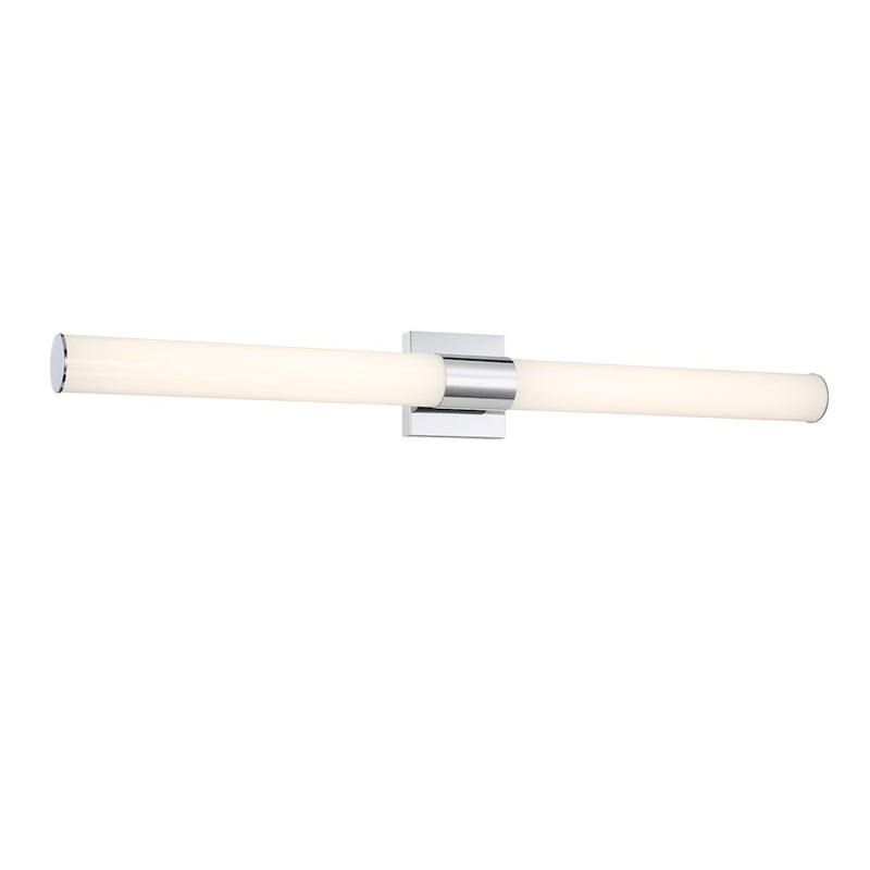 Minka Lavery Vantage 36in 1-Light LED Wall Sconce | Chrome and White PC Lens Modern Architectural | Hallway & Living Room Accent | Model 5075-77-L