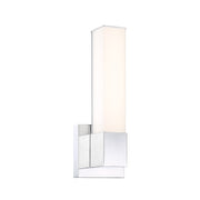 Minka Lavery Vantage 36in 1-Light LED Wall Sconce | Chrome and White PC Lens Modern Architectural | Hallway & Living Room Accent | Model 5075-77-L