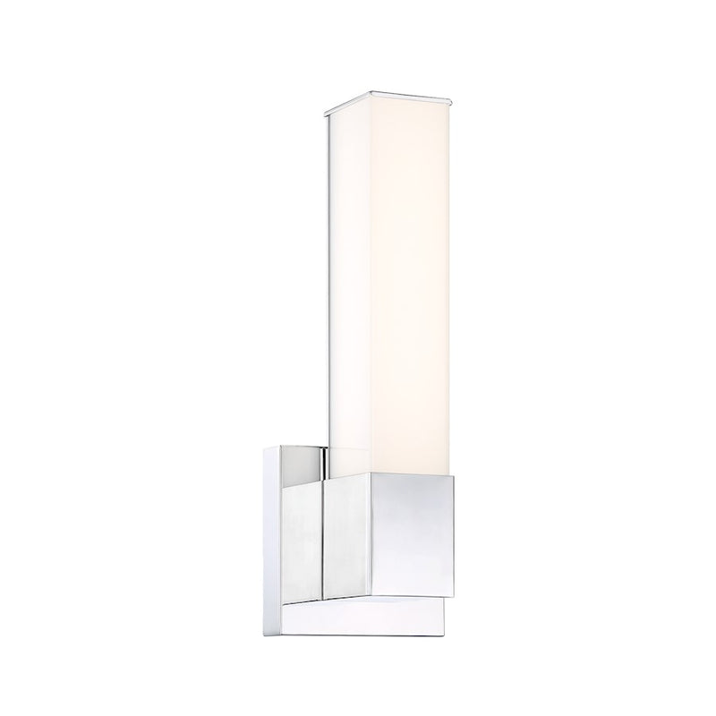 Minka Lavery Vantage 36in 1-Light LED Wall Sconce | Chrome and White PC Lens Modern Architectural | Hallway & Living Room Accent | Model 5075-77-L