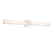 Minka Lavery Vantage 36in LED Wall Sconce | Contemporary Chrome and White | Hallway & Bathroom Accent | 2889 Lumens, 3000K, Dimmable | Model 5076-77-L
