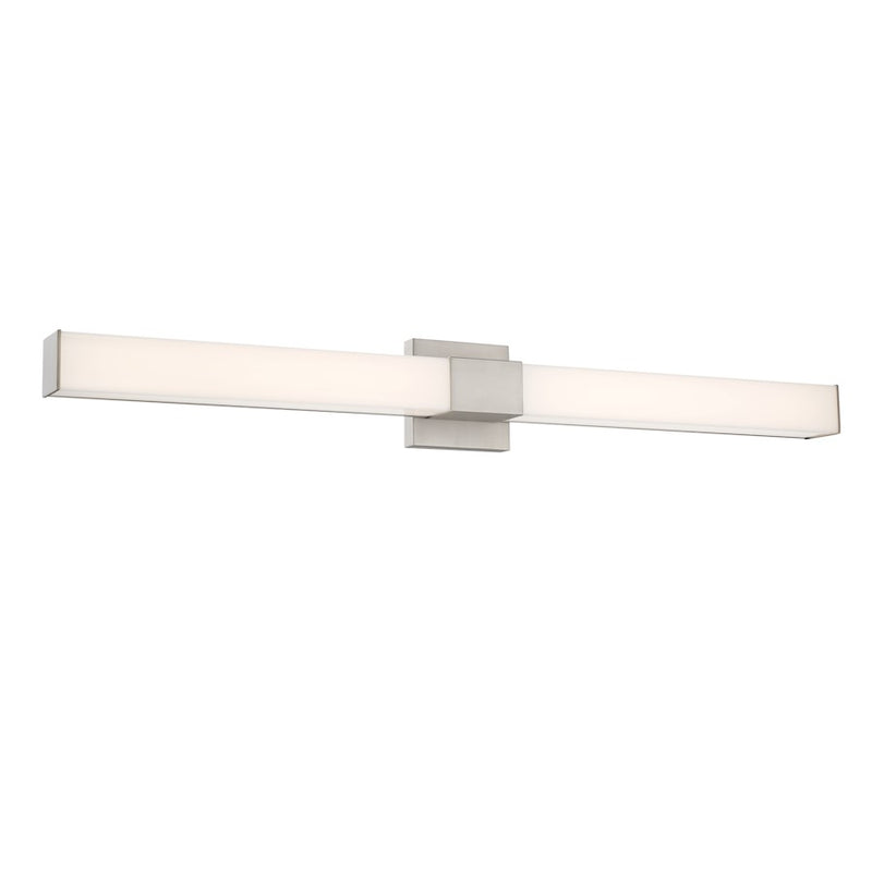 Minka Lavery Vantage 36in LED Square Wall Sconce | Brushed Nickel Steel and White PC Lens | Bathroom & Hallway | Model 5076-84-L