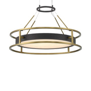 Minka Lavery Levitation LED Mini Pendant | Contemporary Sand Coal & Soft Brass Steel and Faux Alabaster Glass | Kitchen Island & | Model 5085-781-L