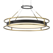Minka Lavery Levitation 19in 1-Light LED Pendant | Sand Coal & Soft Brass Steel and Faux Alabaster | Kitchen Island & Dining Room | Model 5086-781-L