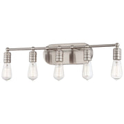 Minka Lavery Downtown Edison 28in 5-Light Bathroom Vanity Light | Brushed Nickel Contemporary | Bathroom Vanity | 28 x 5 x 8 in | Model 5136-84