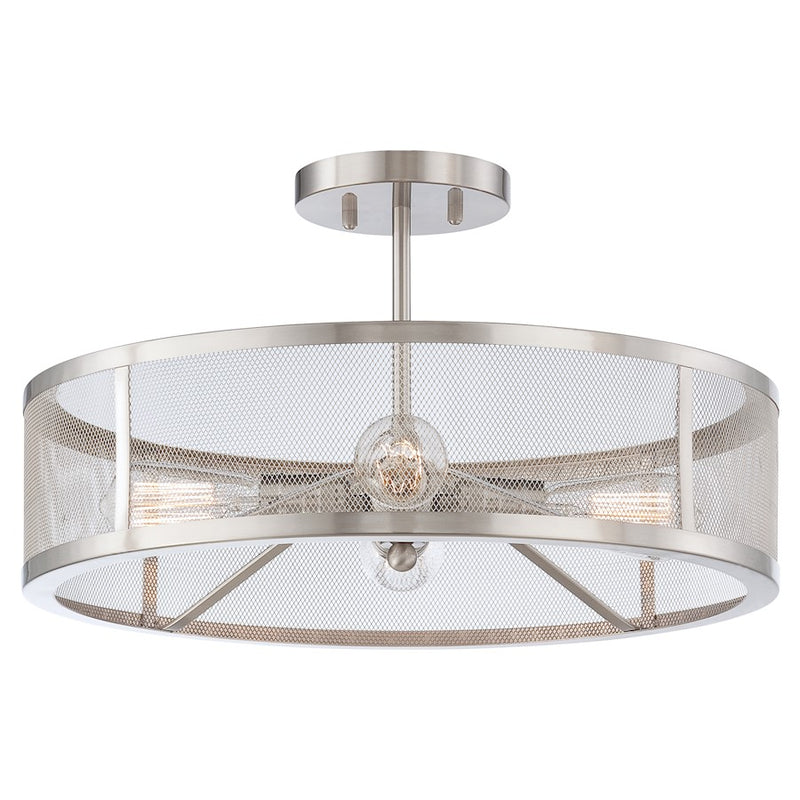 Minka Lavery Downtown Edison 44in 4-Light Chandelier | Industrial White and Soft Brass Steel with Clear Glass | Dining Room & Living | Model 5137-799