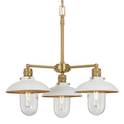 Minka Lavery Downtown Edison 3-Light Chandelier | White and Soft Brass with Clear Glass | Kitchen Island & Dining Room | Model 5138-799