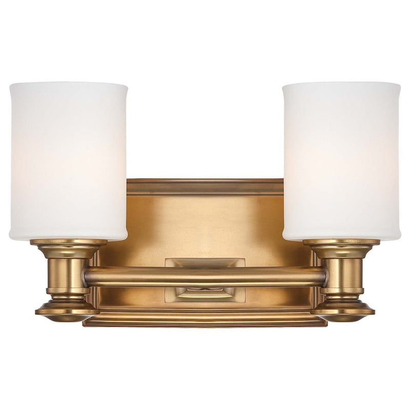 Minka Lavery Harbour Point 2-Light Bath Vanity Light | Transitional Liberty Gold | Bathroom & Powder Room | 11.25 x 6 x 7.25 in | Model 5172-249