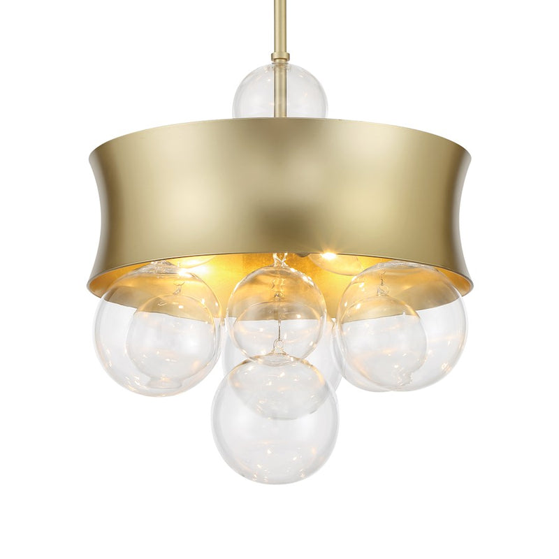 Minka Lavery Verdi Square 14in 3-Light Pendant | Contemporary Soft Gold Steel and Glass | Kitchen Island & Dining Room | Model 5195-697