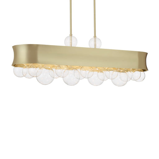Minka Lavery Verdi Square 38in 6-Light Island Light | Soft Gold Steel and Steel Glass | Kitchen Island & Dining Room | Model 5196-697
