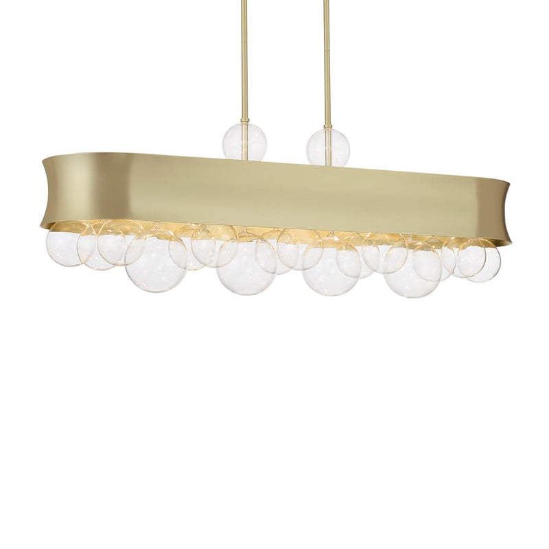Minka Lavery Verdi Square 38in 6-Light Island Light | Soft Gold Steel and Steel Glass | Kitchen Island & Dining Room | Model 5196-697