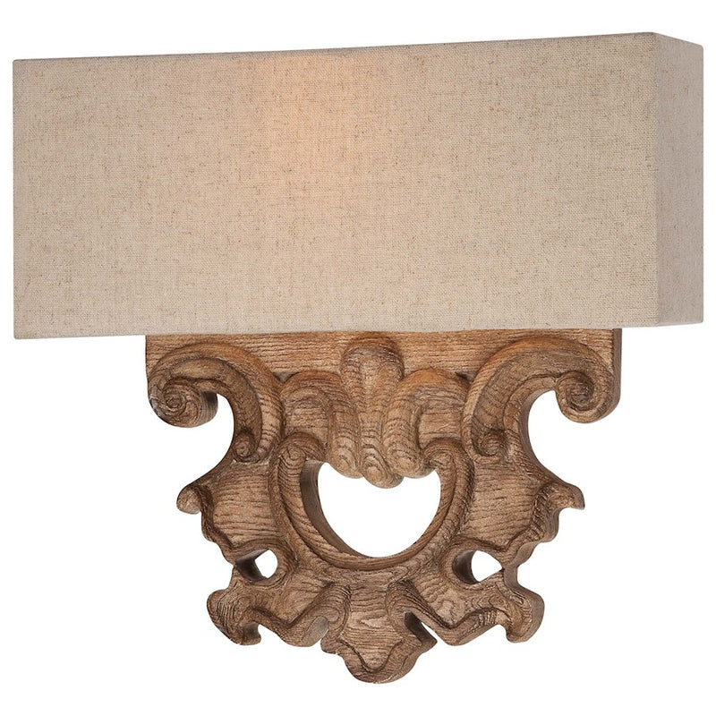 Minka Lavery Abbott Place 12in 2-Light Wall Sconce | Classic Oak Patina Traditional | Hallway & Living Room | 12 x 4 x 12 in | Model 5200-290