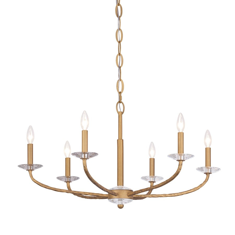 Minka Lavery Atella 6 Light Chandelier, Ashen Gold/Clear - 5286-788