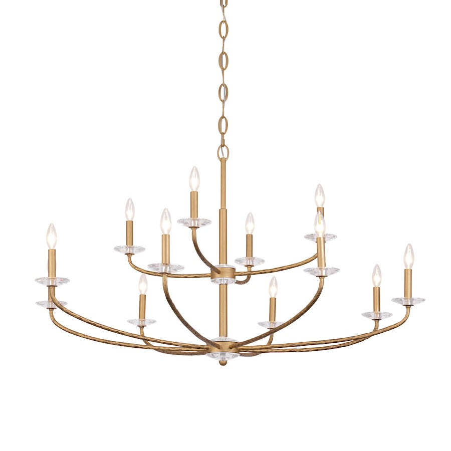 Minka Lavery Atella 12 Light Chandelier, Ashen Gold/Clear - 5288-788