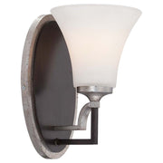 Minka Lavery Astrapia 6in 1-Light Bathroom Vanity Light | Dark Rubbed Sienna w/Aged Silver Transitional | Bathroom Vanity | Model 5341-593
