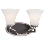 Minka Lavery Astrapia 2-Light Bath Vanity Light | Transitional Dark Rubbed Sienna and Aged Silver | Bathroom Vanity & Powder Room | Model 5342-593
