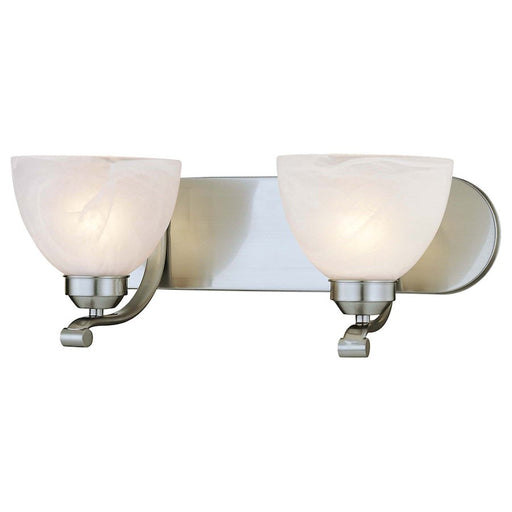Minka Lavery Paradox 2-Light Bath Vanity Light | Transitional Brushed Nickel | Bathroom Vanity & Powder Room | 18 x 8 x 7 in | Model 5422-84