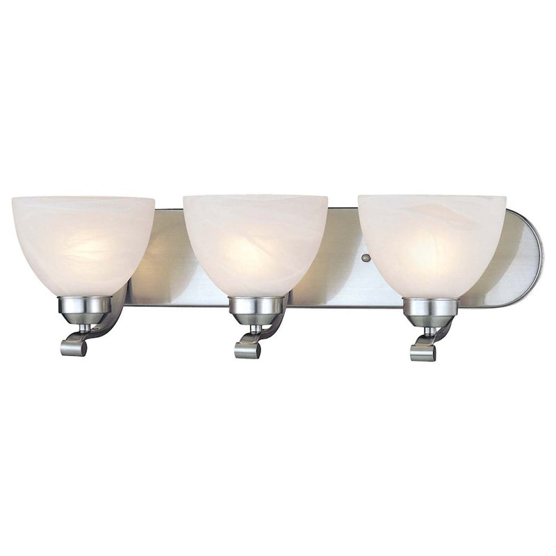 Minka Laver Paradox 24in 3-Light Bath Vanity | Transitional Brushed Nickel Metal | Bathroom & Powder Room | 24 x 8 x 7 in, Dimmable | Model 5423-84