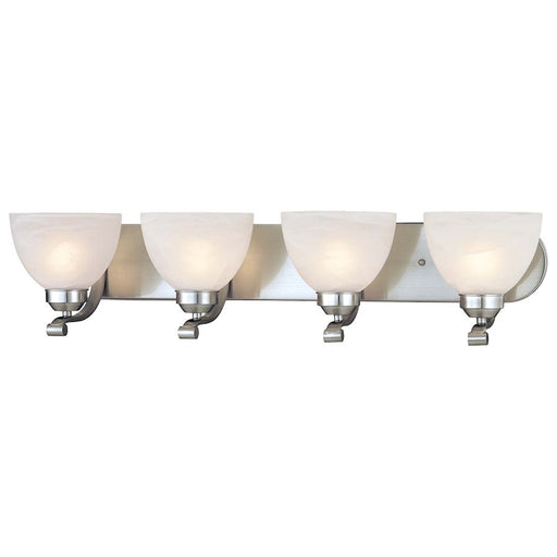 Minka Lavery Paradox 30in 4-Light Vanity Light | Brushed Nickel Transitional | Bathroom Vanity | 30 x 8 x 7 in | Model 5424-84