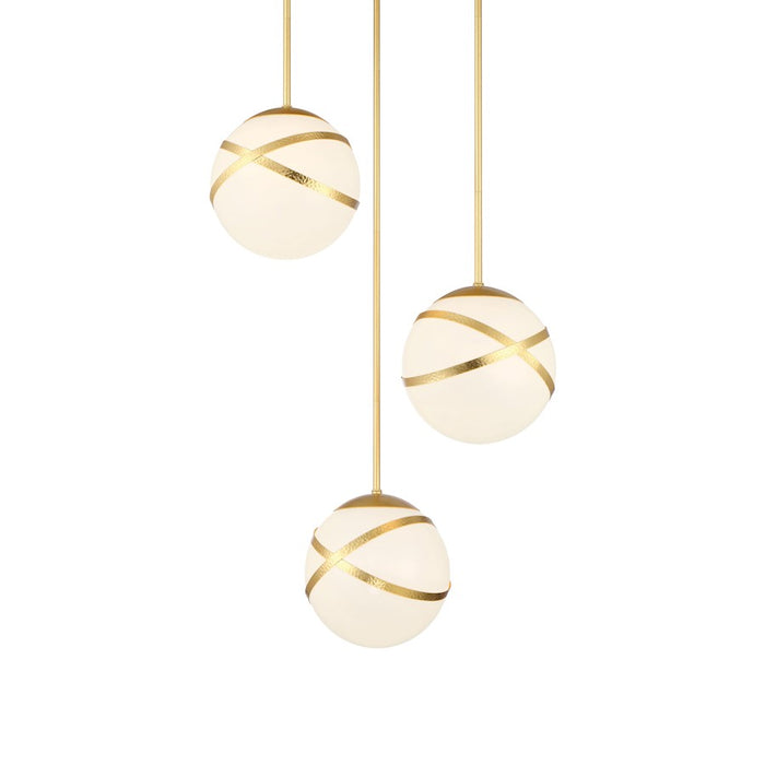 Minka Lavery Batignolles By Robin Baron 3 Light Pendant, Gold/Opal - 5433-853