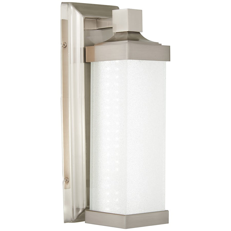 Minka Lavery LED 13in 1-Light Wall Sconce | Brushed Nickel Steel and Glass | Hallway & Bathroom Accent | 13 in H | Model 5501-84-L