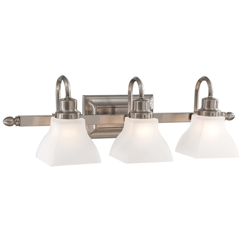 Minka Lavery Mission Ridge 25.5in 3-Light Bath Vanity | Traditional Brushed Nickel | Bathroom Vanity | 25.5 x 8.5 x 7.75 in | Model 5583-84