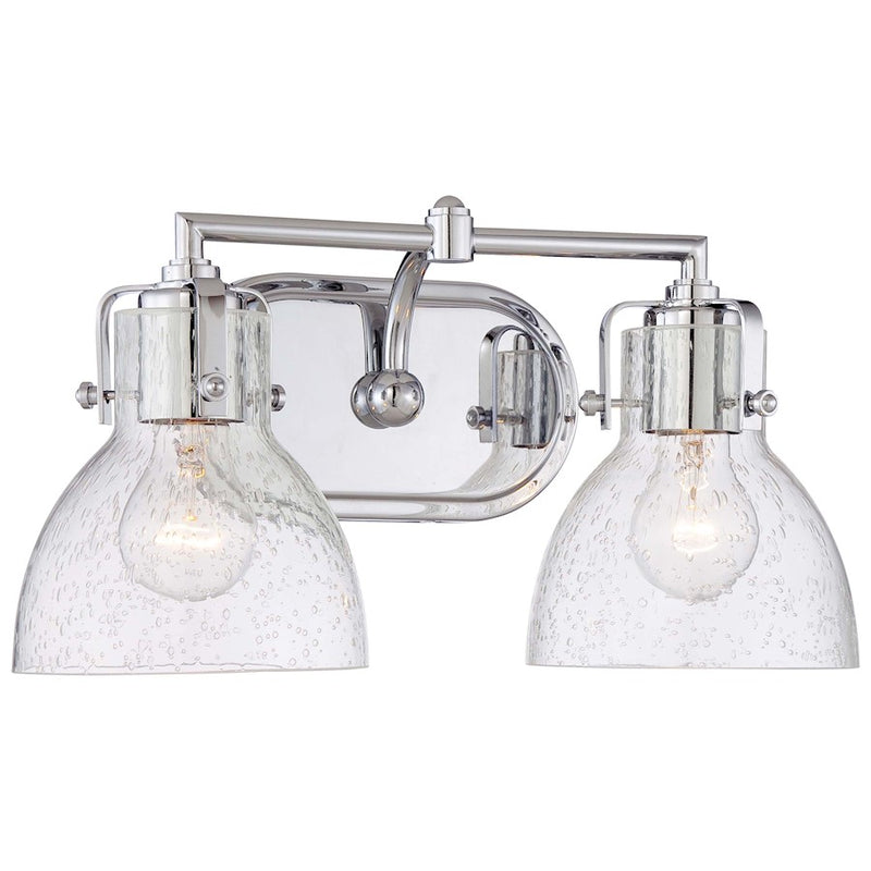 Minka Lavery Bath Art 2-Light Bath Vanity | Chrome Steel and Clear Glass | Bathroom Vanity Light | 16 x 8 in | Model 5722-77