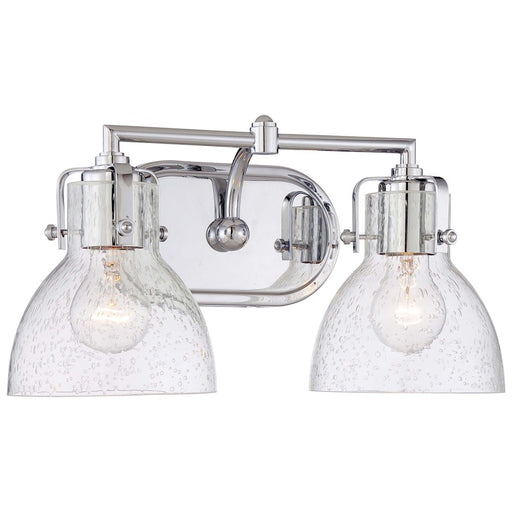 Minka Lavery Bath Art 2-Light Bath Vanity | Chrome Steel and Clear Glass | Bathroom Vanity Light | 16 x 8 in | Model 5722-77