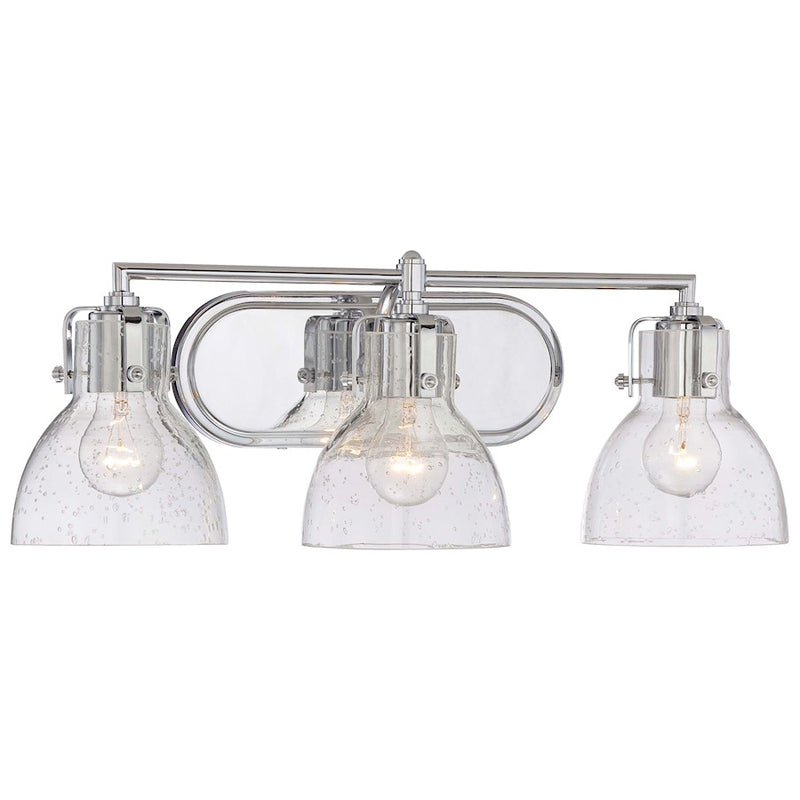 Minka Lavery Bath Art 23in 3-Light Vanity Light | Chrome Transitional | Bathroom Vanity | 23 x 8 x 7 in | Model 5723-77