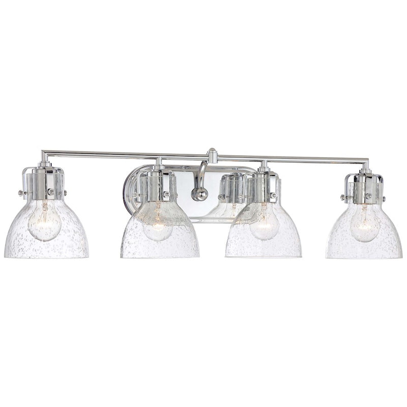 Minka Lavery Bath Art 4-Light Bath Vanity | Transitional Chrome | Bathroom Vanity Light | 32 x 7 x 8 in | Model 5724-77