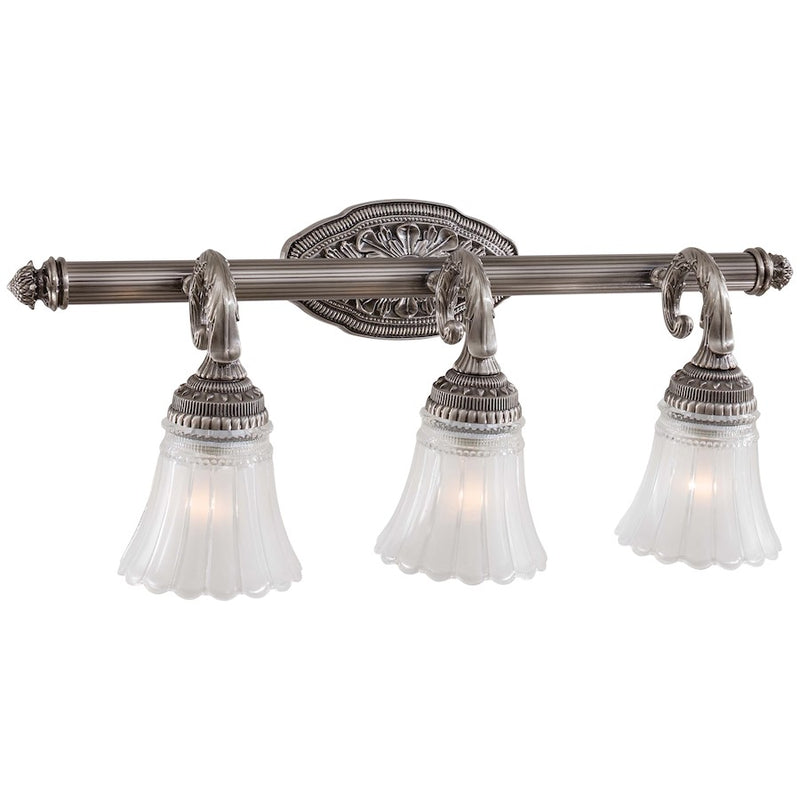Minka Lavery Europa 26in 3-Light Vanity Light | Traditional Brushed Nickel | Bathroom Vanity | 26 x 9 x 9 in | Model 5763-2560-84