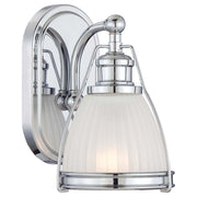 Minka Lavery Bath Art 1-Light Vanity Light | Traditional Chrome Steel | Bathroom & Powder Room | 7.25 x 5.5 x 9.25 in | Model 5791-77
