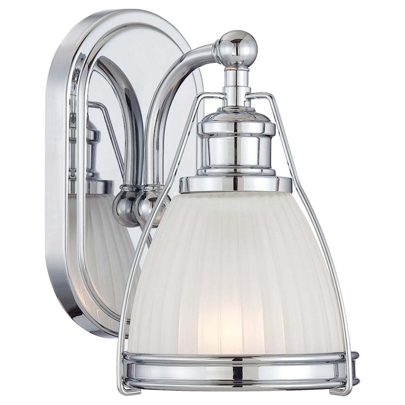 Minka Lavery Bath Art 1-Light Vanity Light | Traditional Chrome Steel | Bathroom & Powder Room | 7.25 x 5.5 x 9.25 in | Model 5791-77