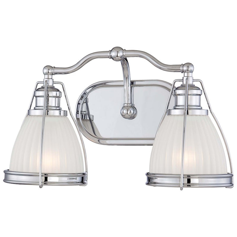 Minka Lavery Bath Art 14.5in 2-Light Vanity Light | Traditional Chrome | Bathroom & Powder Room | 14.5 x 7.25 x 9.25 in | Model 5792-77